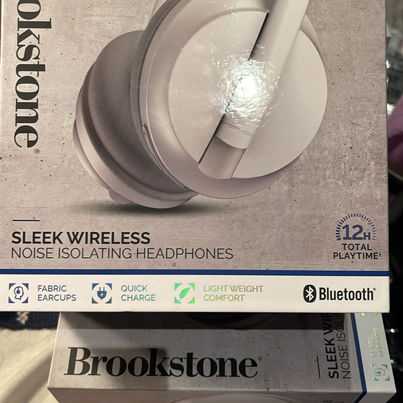 Brookstone’s new inbox, sleek wireless noise, isolating, headphones in white - Picture 3 of 15